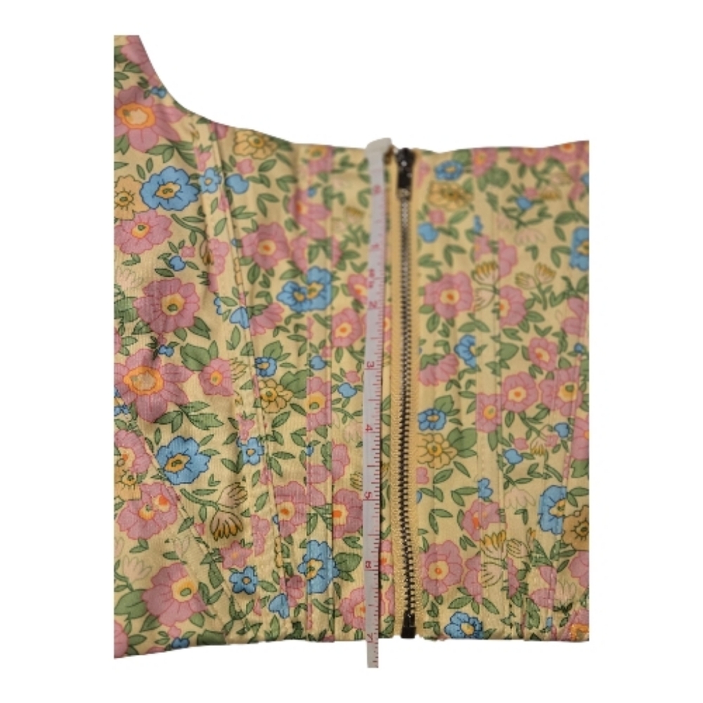 Floral Print Women's Corset Top Sz L - Picture 3 of 4